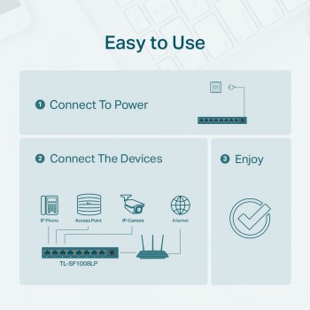 TP-LINK TL-SF1008LP 8PORT 10/100 YÖNETİLEMEZ POE SWITCH