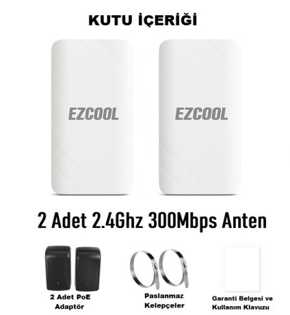EZCOOL EZ-W240AN DIŞ ORTAM (2.4GHz 300Mbps 1KM) ACCESS POİNT